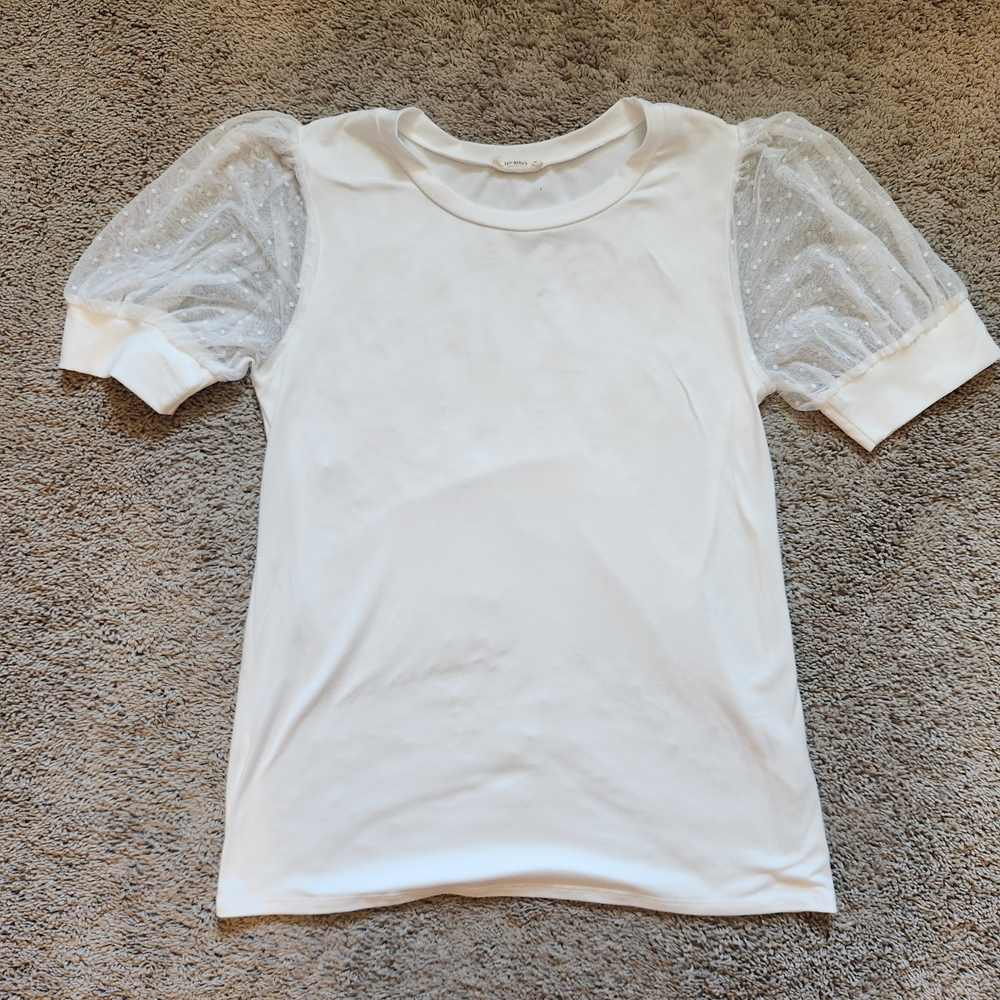 White Puff Sleeve Top